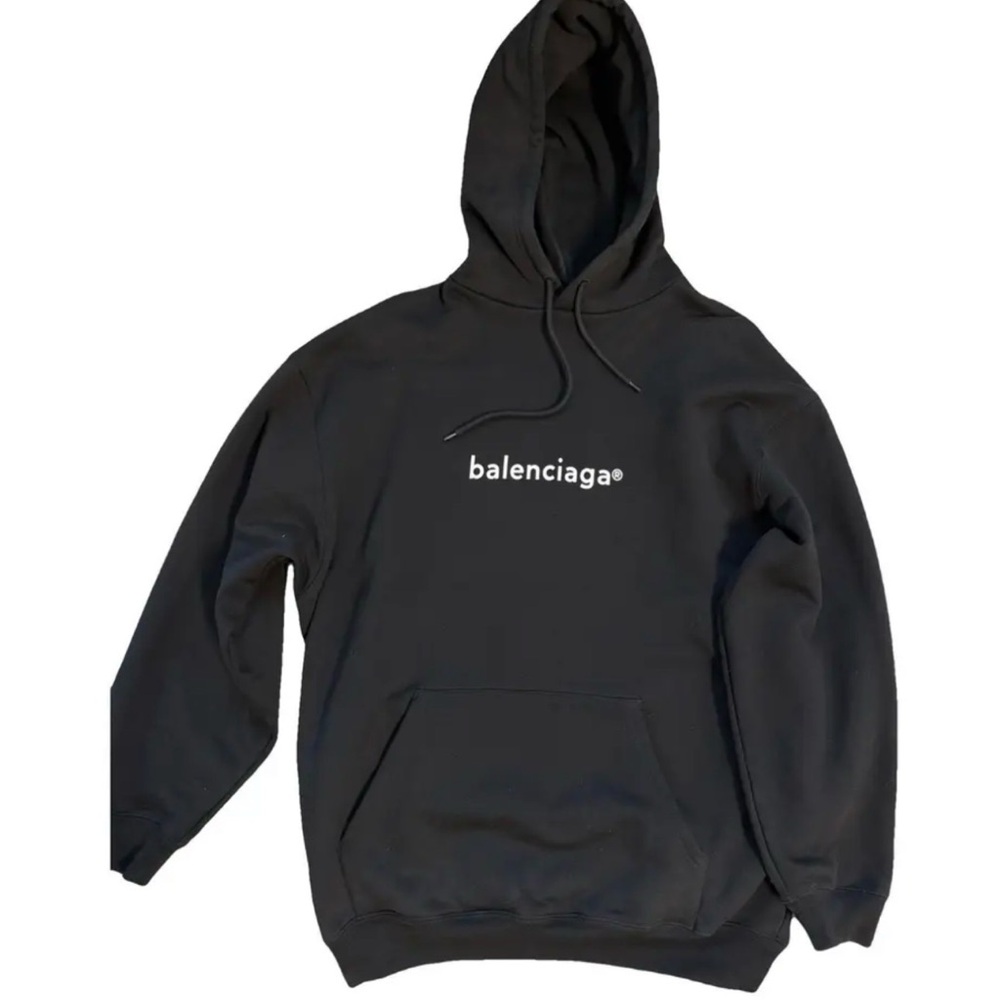 Balenciaga Black Logo Hoodie Oversized Luxury Streetwear Pullover

⸻